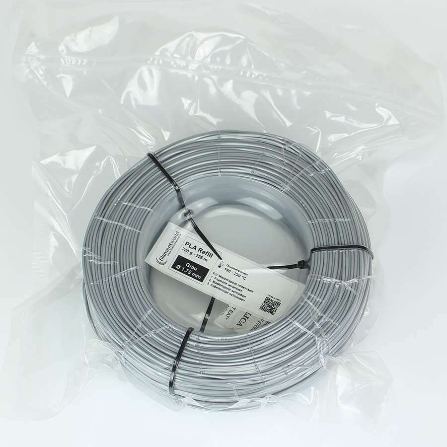 3D Drucker Refill Filament - PLA - 1.75 mm - Grau