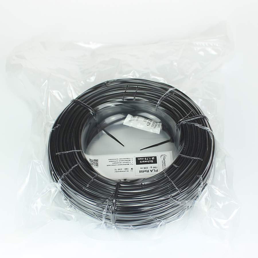 3D Drucker Refill Filament - PLA - 1.75 mm - Schwarz