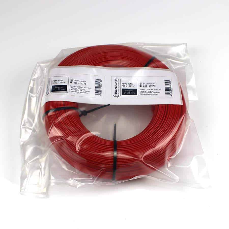 3D Drucker Refill Filament - PETG - 1.75 mm - Rot