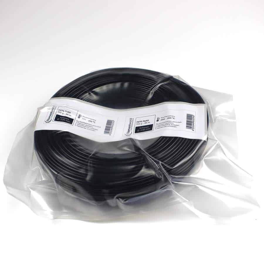 3D Drucker Refill Filament - PETG - 2.85 mm - Schwarz