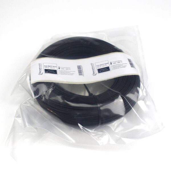 3D Drucker Refill Filament - PLA - MATT - 1.75 mm - Schwarz