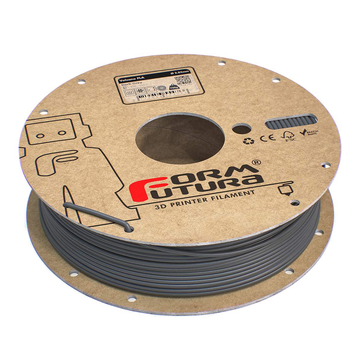 Formfutura - Volcano PLA - Dunkelgrau - 2.85 mm