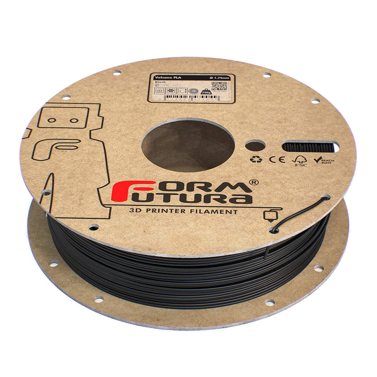 Formfutura - Volcano PLA - Schwarz 1.75 mm