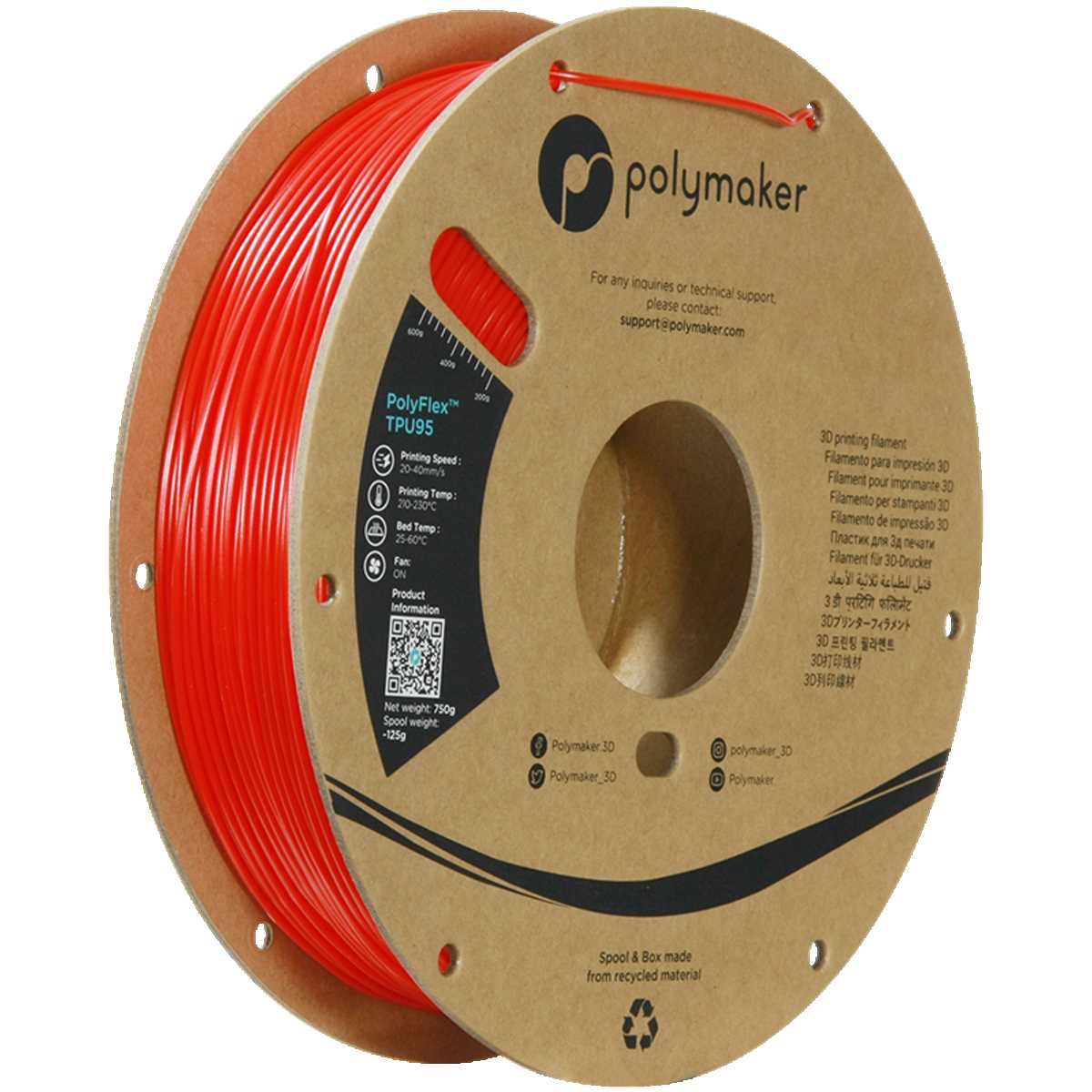 Polymaker - Polyflex TPU95 Filament - Rot