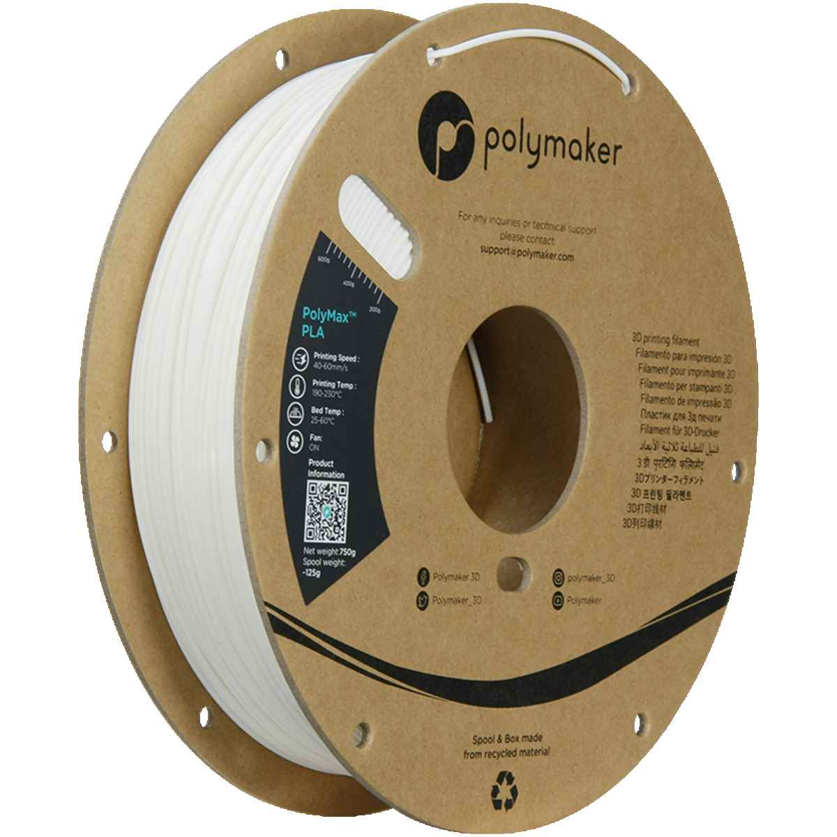 Polymaker - Polymax PLA Filament - Weiß