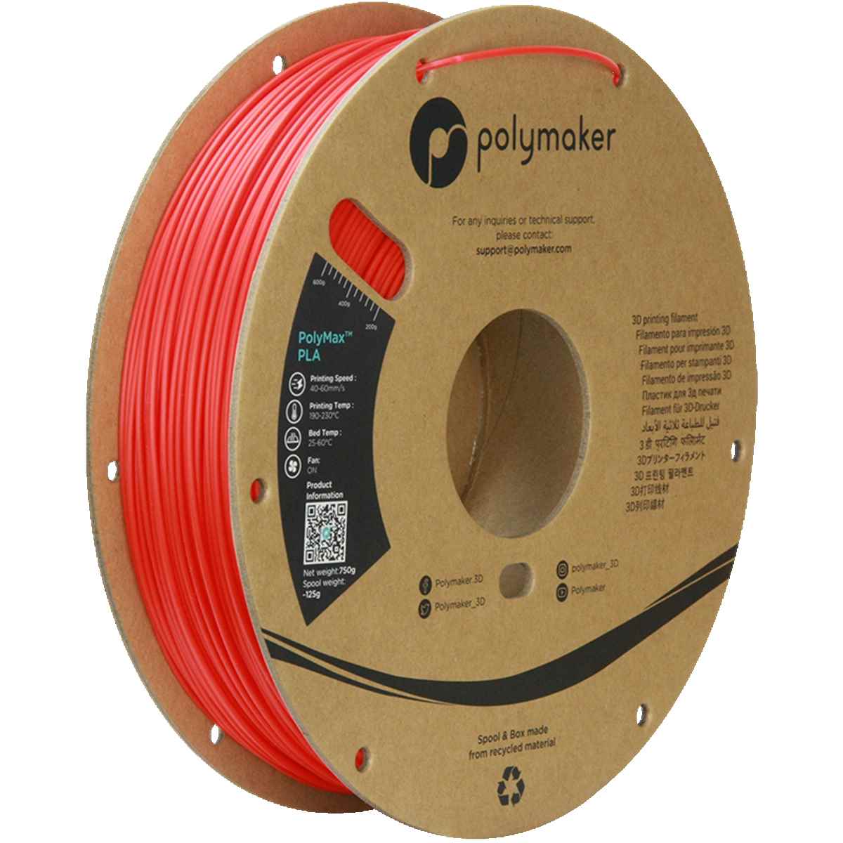 Polymaker - Polymax PLA Filament - Rot